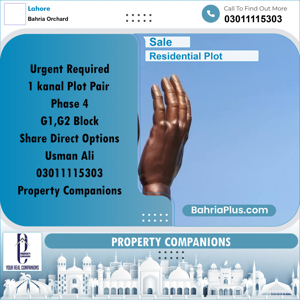 Residential Plot for Sale in Bahria Orchard, Lahore - (BP-294861)