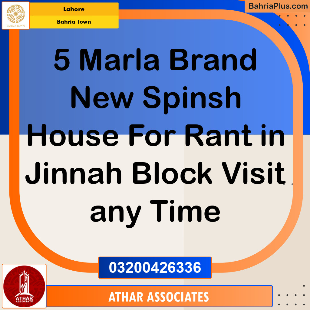 5 Marla Residential House for Rent in Bahria Town, Lahore - (BP-294869)
