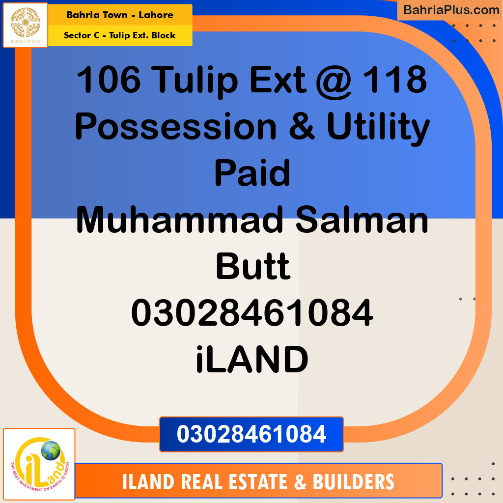 5 Marla Residential Plot for Sale in Sector C - Tulip Ext. Block -  Bahria Town, Lahore - (BP-295029)