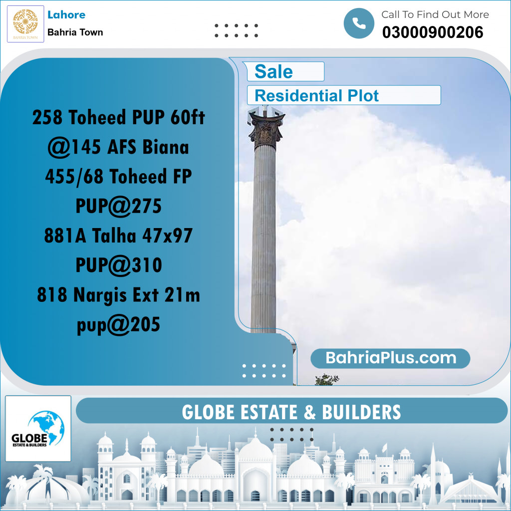 Residential Plot for Sale in Bahria Town, Lahore - (BP-295068)