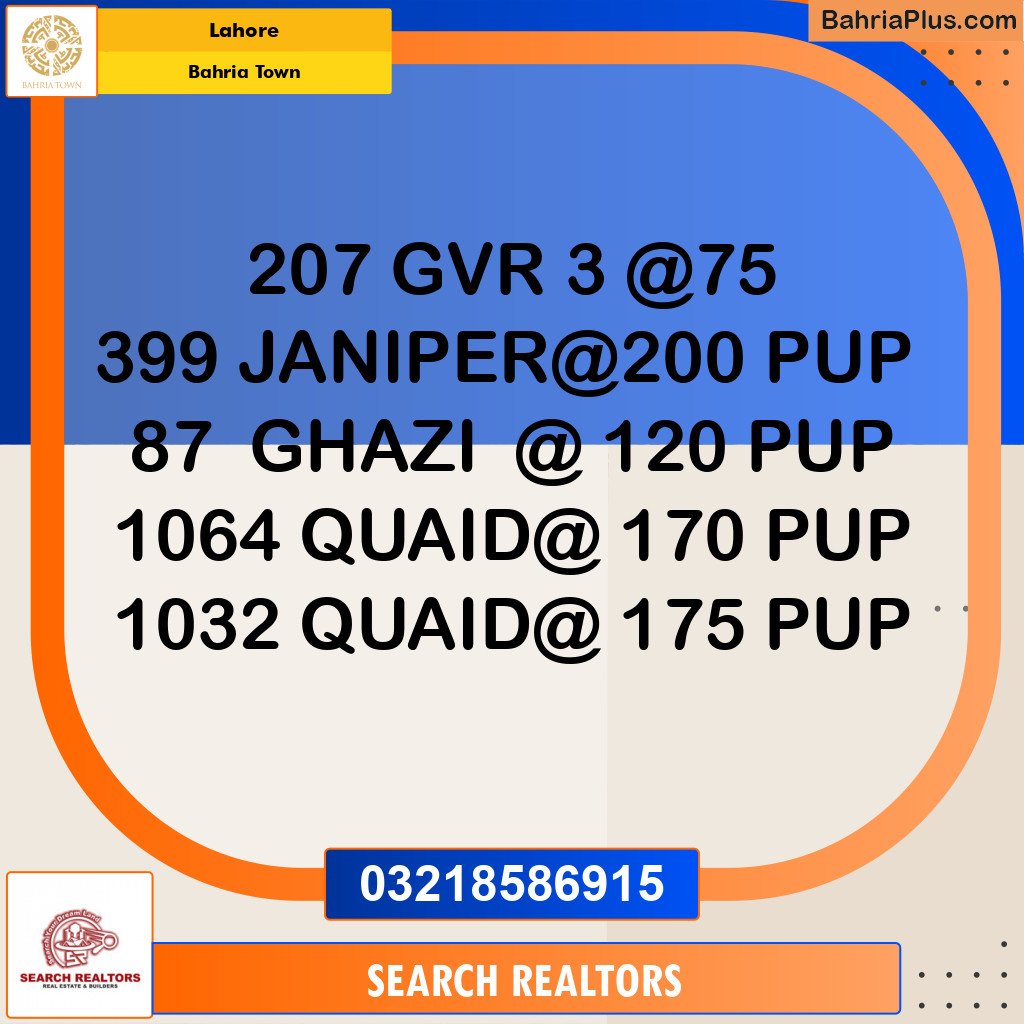 Residential Plot for Sale in Bahria Town, Lahore - (BP-295092)