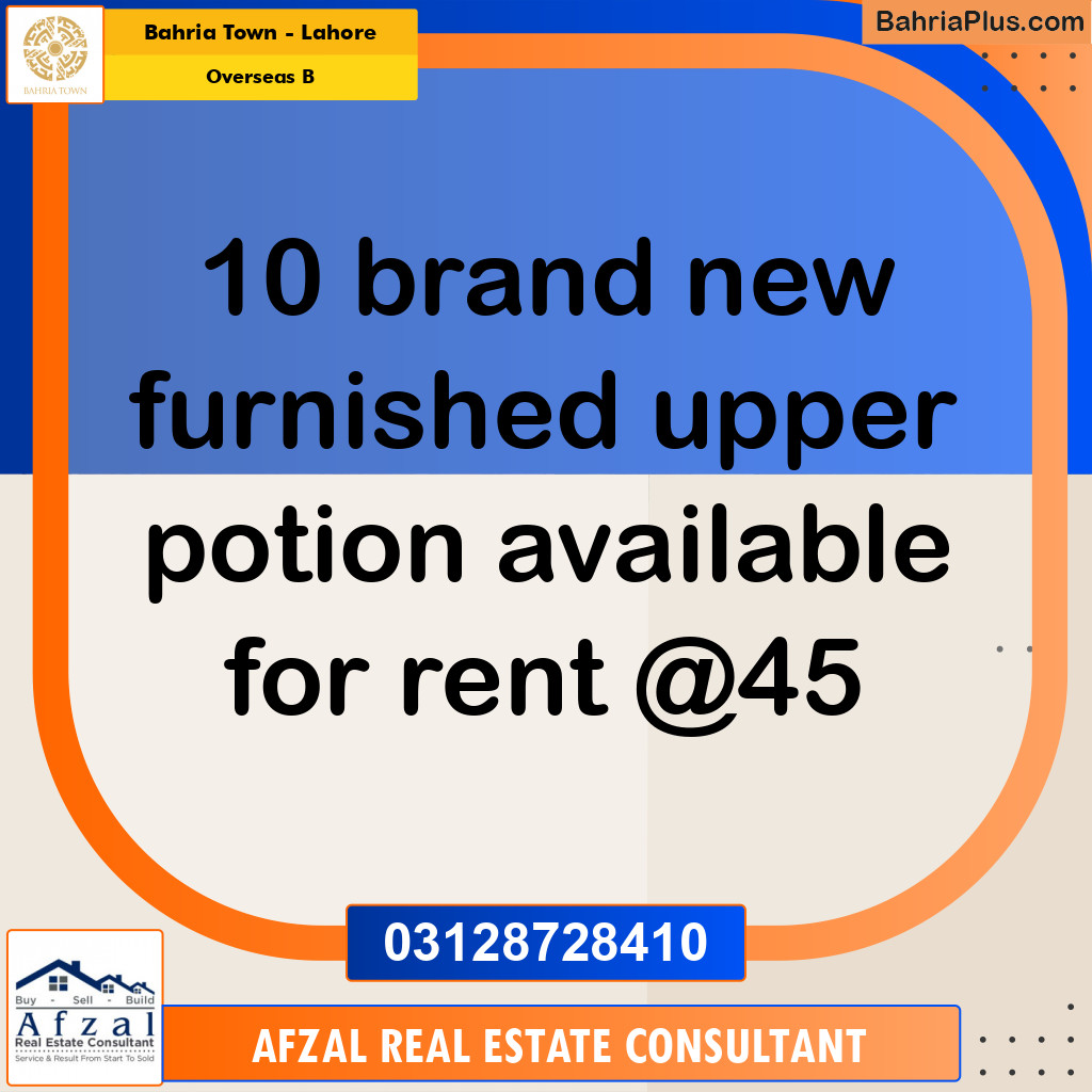 10 Marla Residential House for Rent in Overseas B -  Bahria Town, Lahore - (BP-295098)