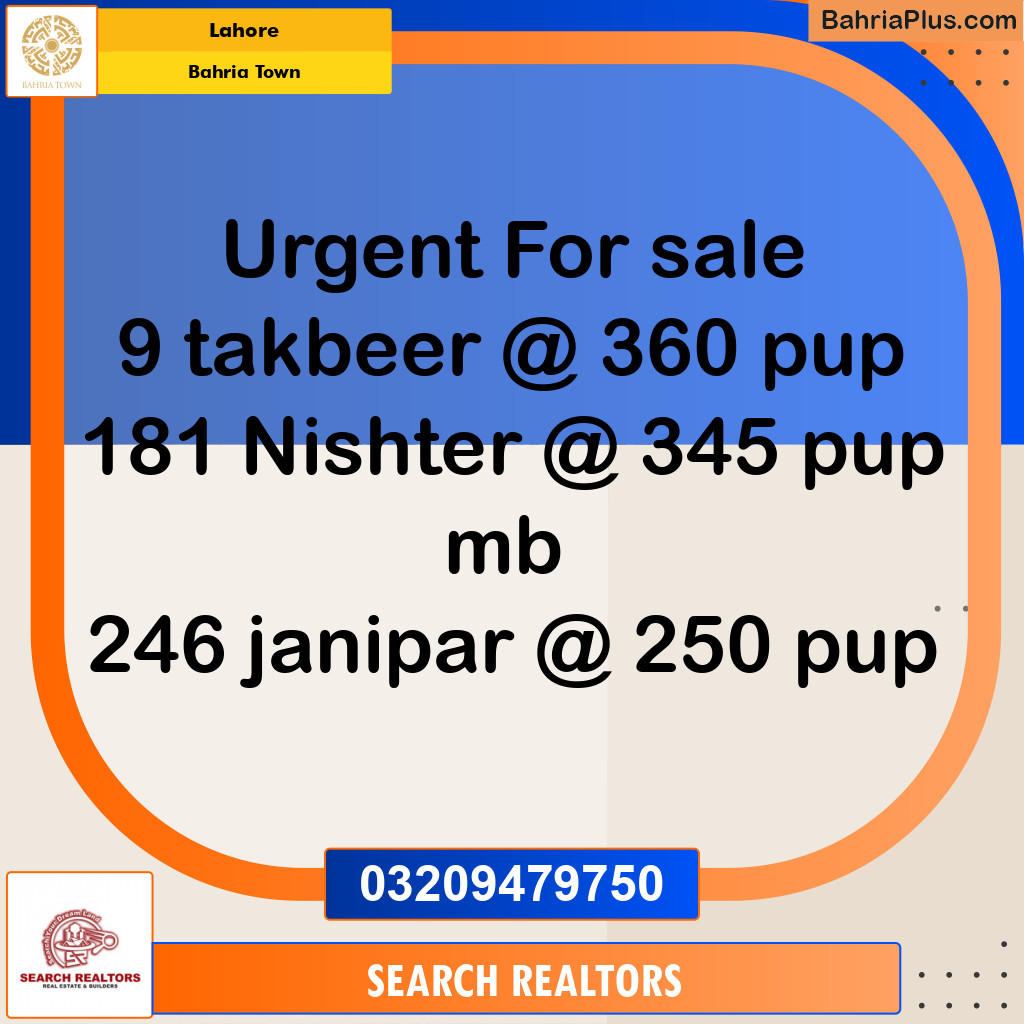 1 Kanal Residential Plot for Sale in Bahria Town, Lahore - (BP-295102)