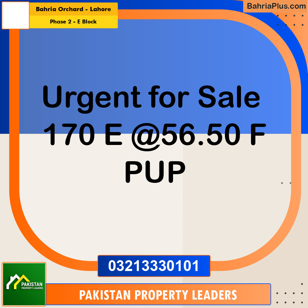 5 Marla Residential Plot for Sale in Phase 2 - E Block -  Bahria Orchard, Lahore - (BP-295143)