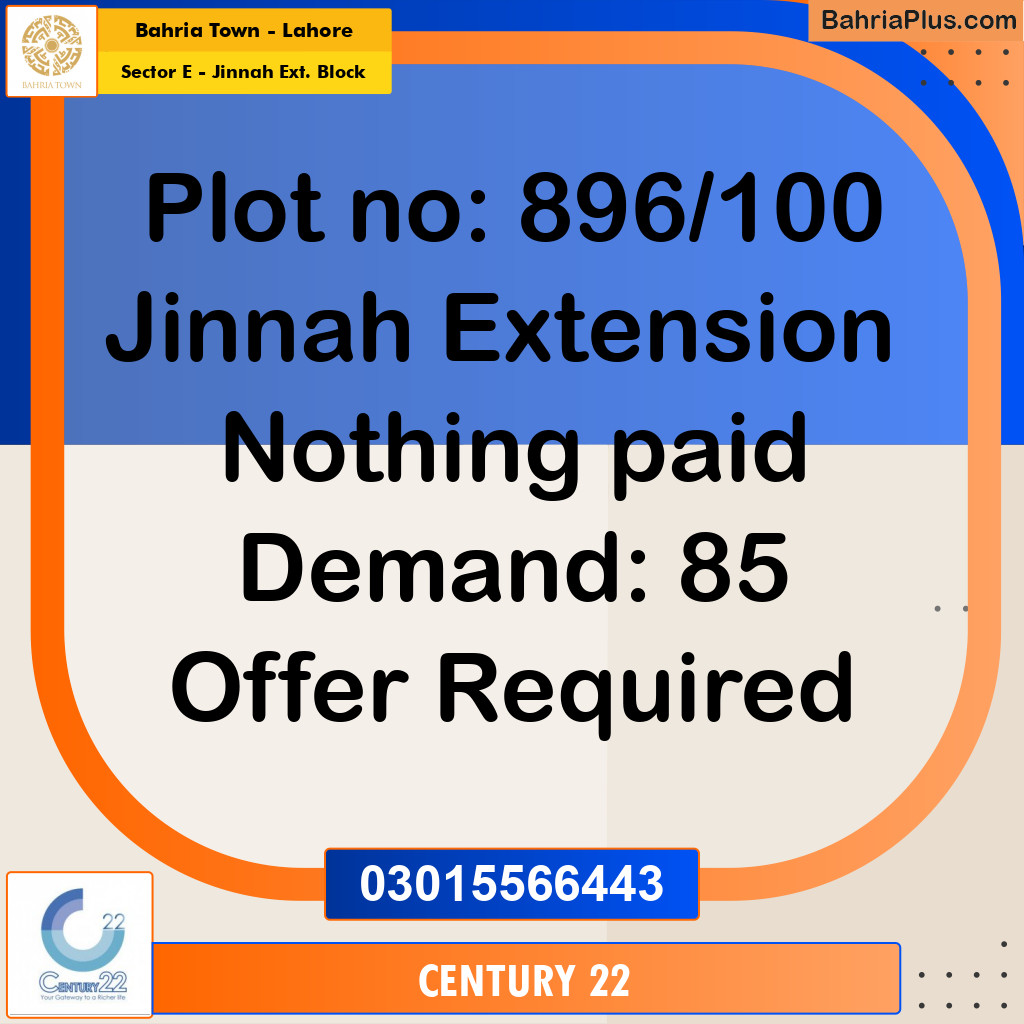 5 Marla Residential Plot for Sale in Sector E - Jinnah Ext. Block -  Bahria Town, Lahore - (BP-295153)