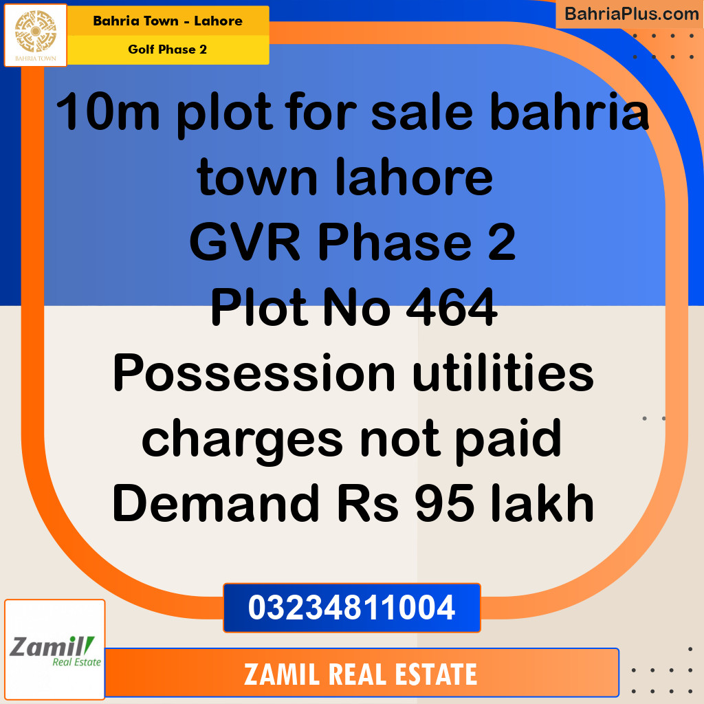 10 Marla Residential Plot for Sale in Golf Phase 2 -  Bahria Town, Lahore - (BP-295174)