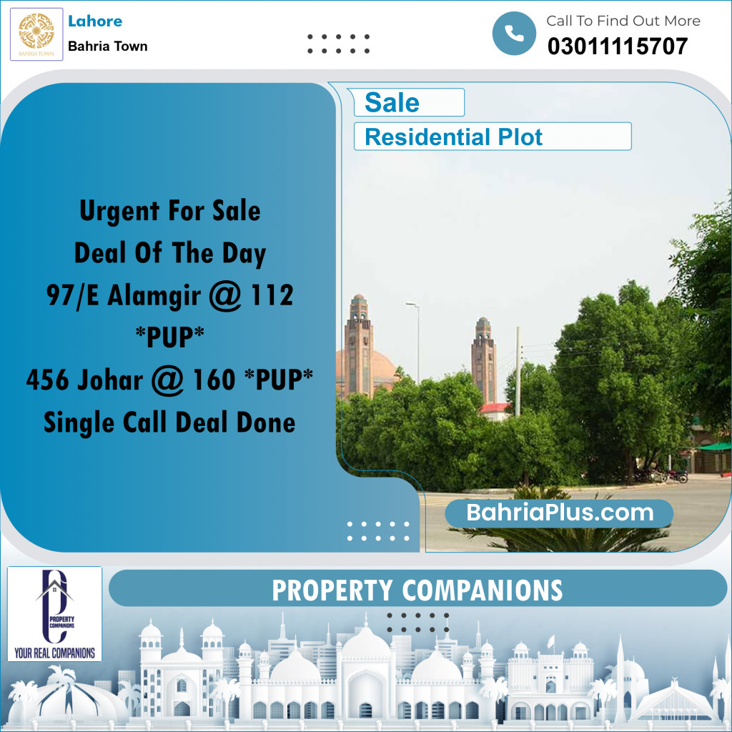 Residential Plot for Sale in Bahria Town, Lahore - (BP-295206)