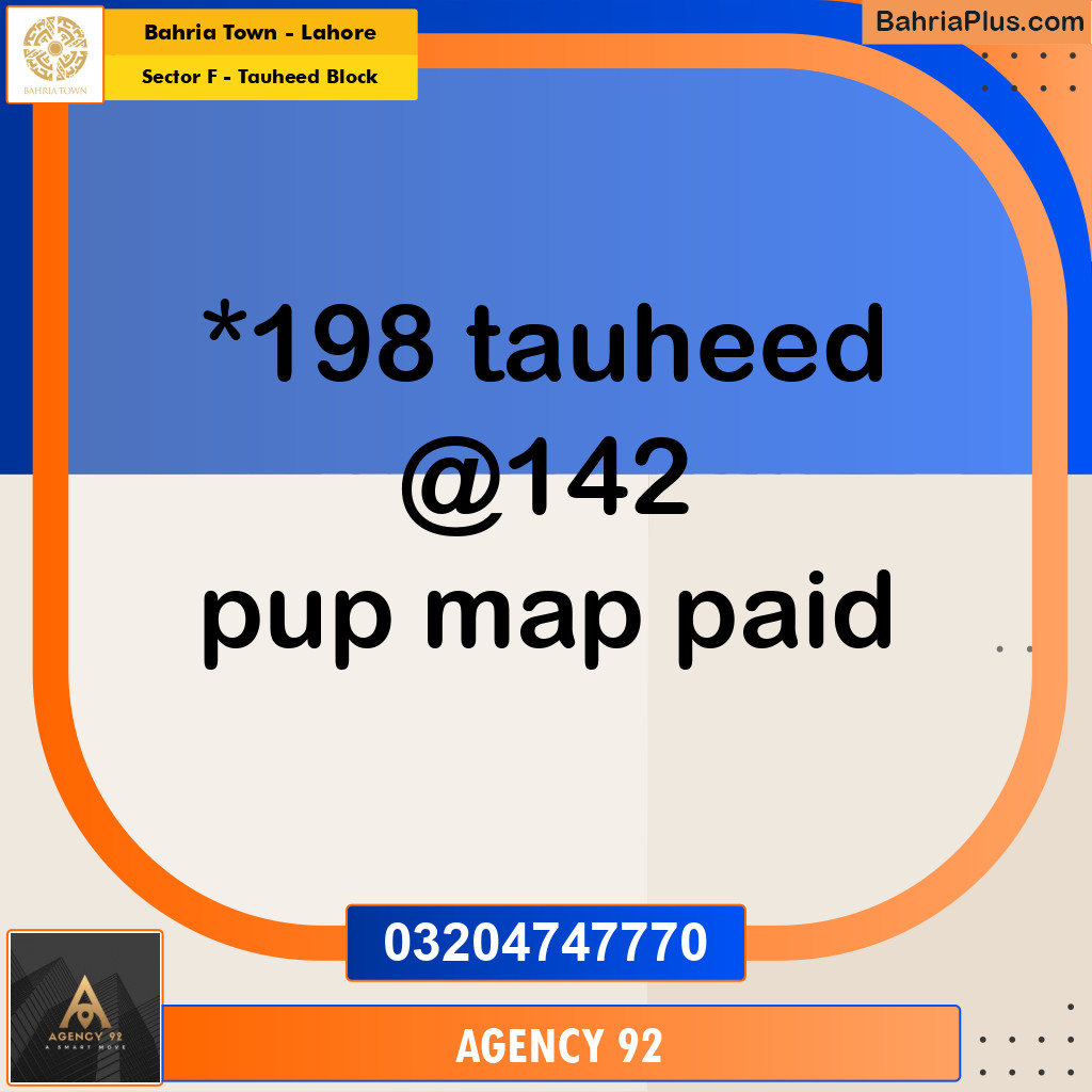 10 Marla Residential Plot for Sale in Sector F - Tauheed Block -  Bahria Town, Lahore - (BP-295235)
