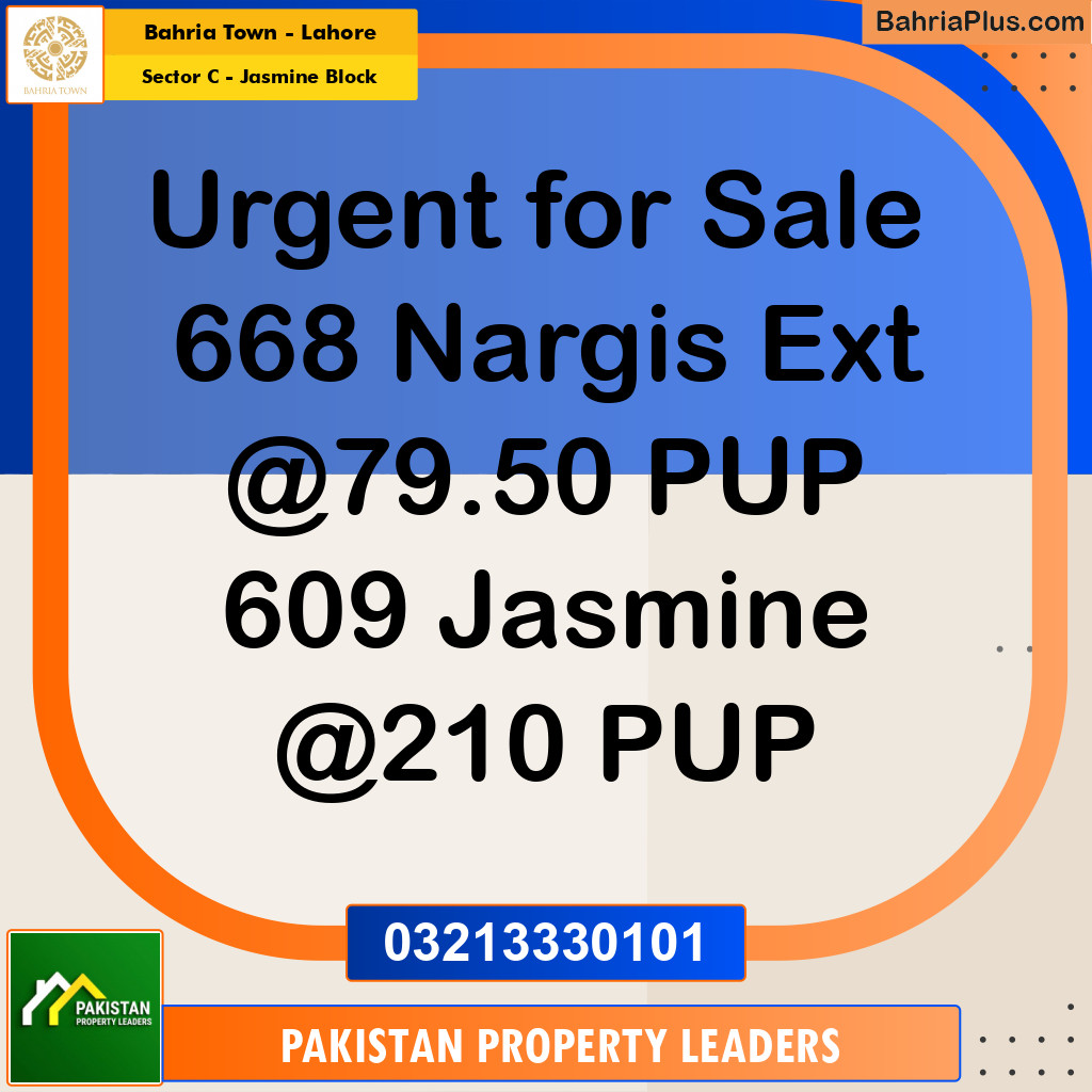 10 Marla Residential Plot for Sale in Sector C - Jasmine Block -  Bahria Town, Lahore - (BP-295236)