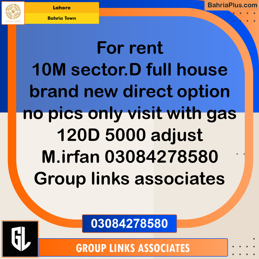 Residential House for Rent in Bahria Town, Lahore - (BP-295239)