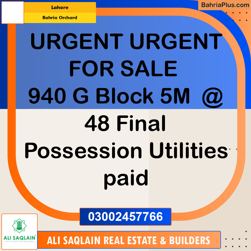 Residential Plot for Sale in Bahria Orchard, Lahore - (BP-295272)