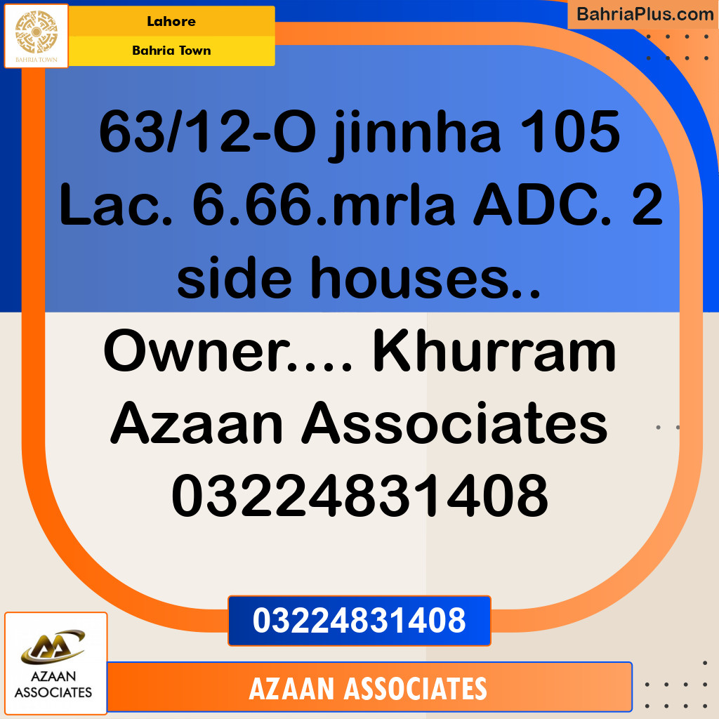 Residential Plot for Sale in Bahria Town, Lahore - (BP-295279)