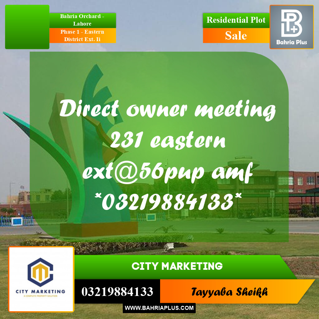 5 Marla Residential Plot for Sale in Phase 1 - Eastern District Ext. II -  Bahria Orchard, Lahore - (BP-295373)