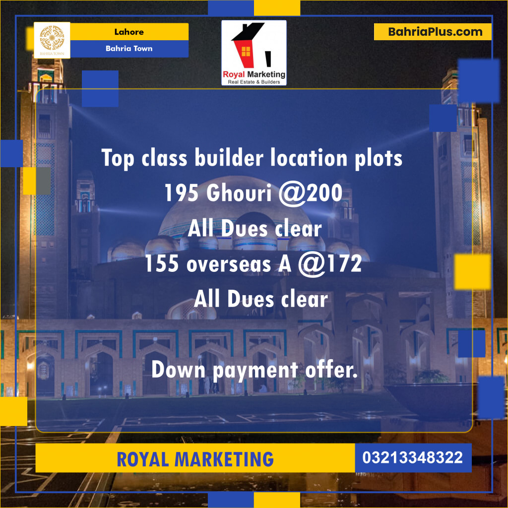 Residential Plot for Sale in Bahria Town, Lahore - (BP-295384)