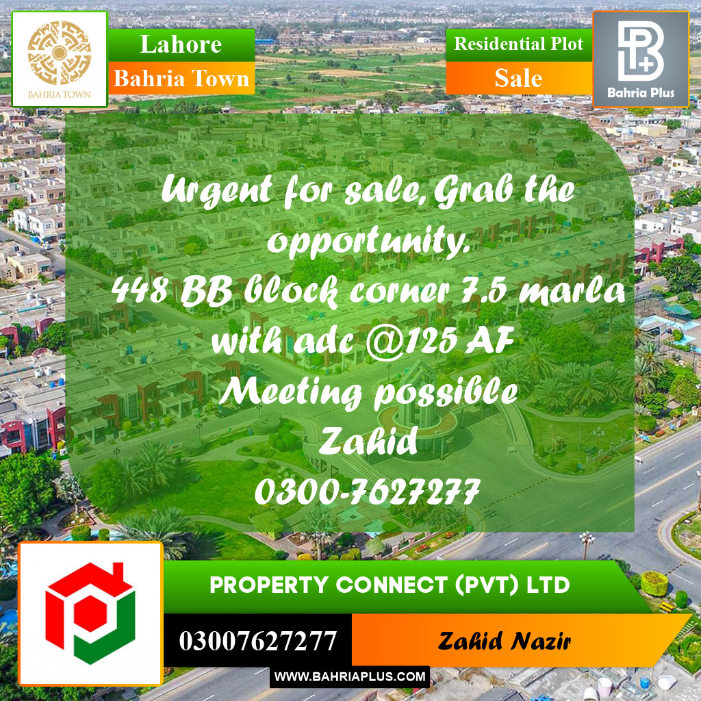 Residential Plot for Sale in Bahria Town, Lahore - (BP-295463)