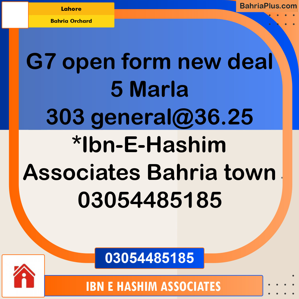 Residential Plot for Sale in Bahria Orchard, Lahore - (BP-295465)