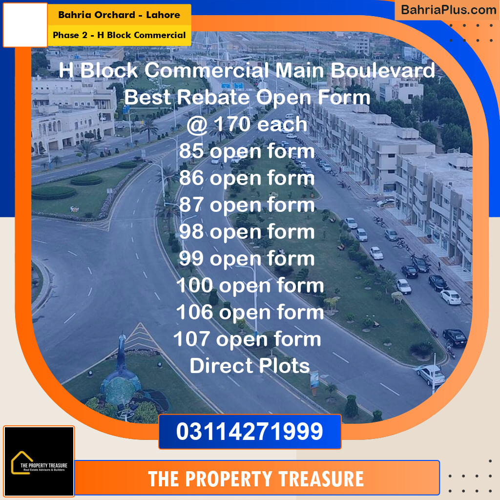 Commercial Plot for Sale in Phase 2 - H Block Commercial -  Bahria Orchard, Lahore - (BP-295485)