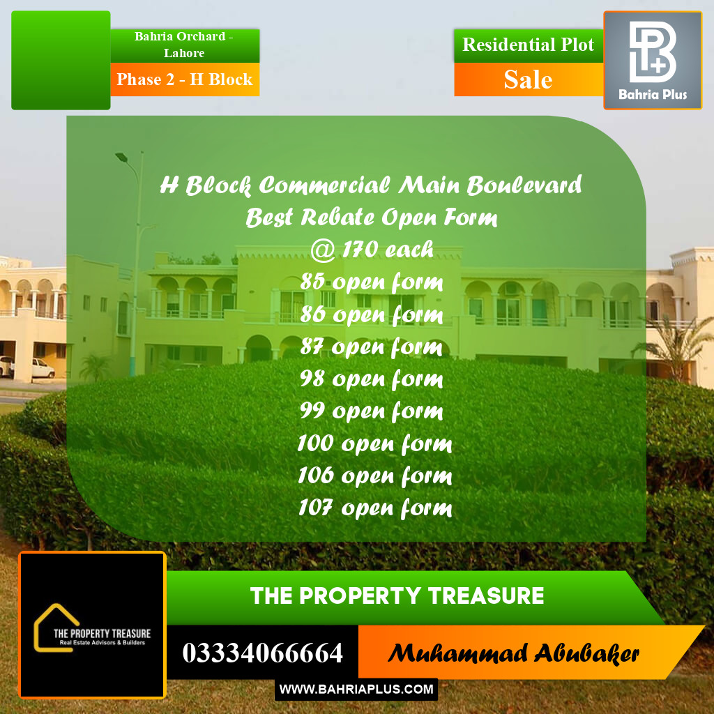 4 Marla Residential Plot for Sale in Phase 2 - H Block -  Bahria Orchard, Lahore - (BP-295511)