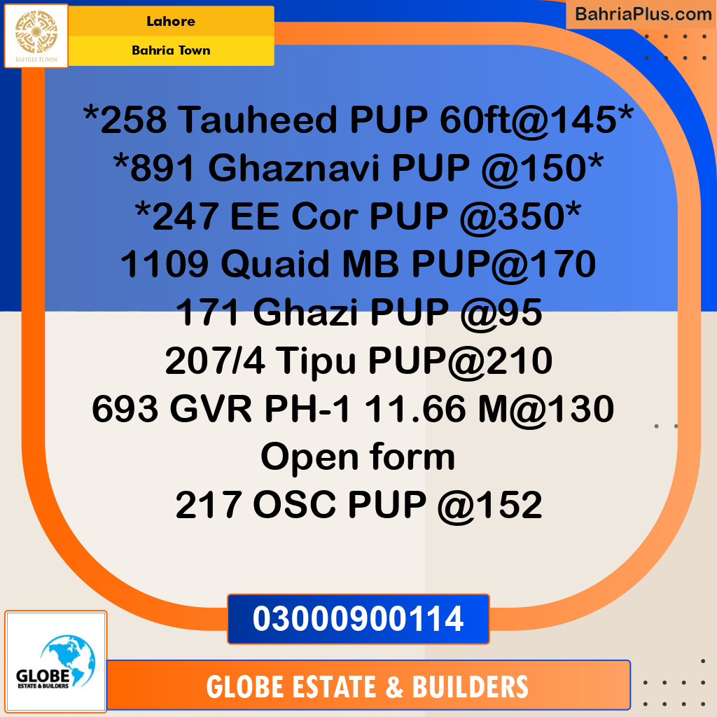 Residential Plot for Sale in Bahria Town, Lahore - (BP-295556)