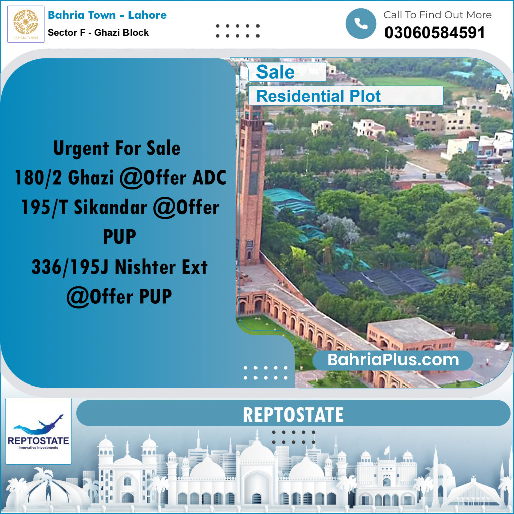 10 Marla Residential Plot for Sale in Sector F - Ghazi Block -  Bahria Town, Lahore - (BP-295573)