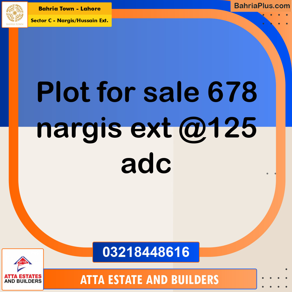 10 Marla Residential Plot for Sale in Sector C - Nargis/Hussain Ext. -  Bahria Town, Lahore - (BP-295637)