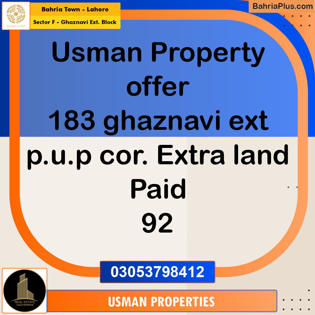 6.5 Marla Residential Plot for Sale in Sector F - Ghaznavi Ext. Block -  Bahria Town, Lahore - (BP-295691)