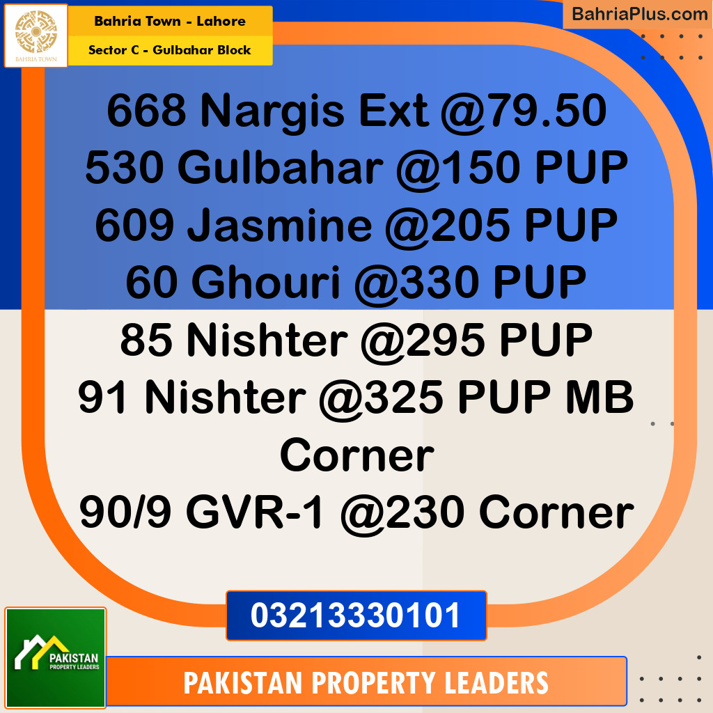 10 Marla Residential Plot for Sale in Sector C - Gulbahar Block -  Bahria Town, Lahore - (BP-295798)