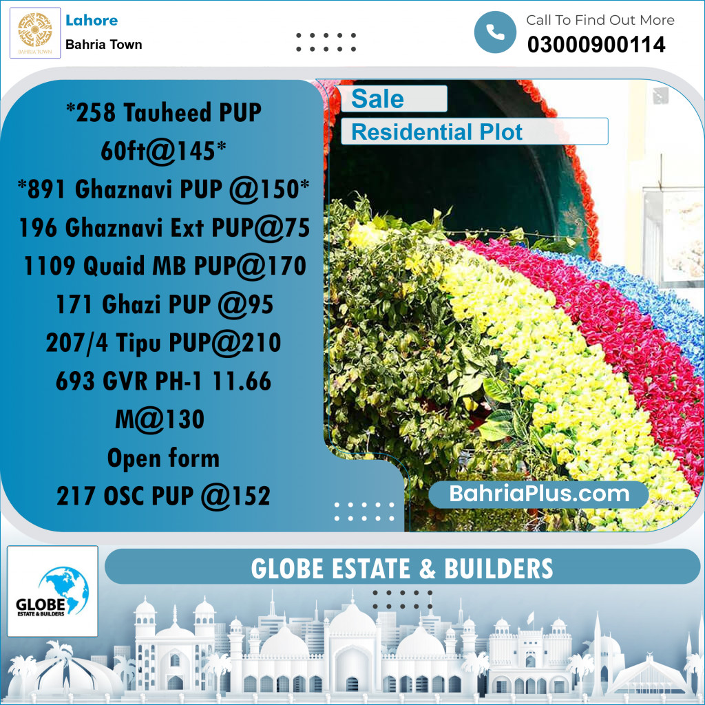 Residential Plot for Sale in Bahria Town, Lahore - (BP-295799)