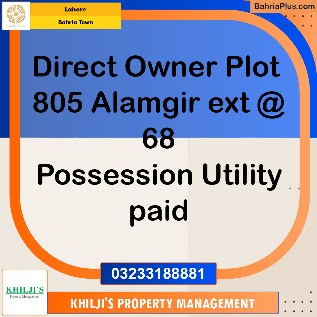 Residential Plot for Sale in Bahria Town, Lahore - (BP-295811)