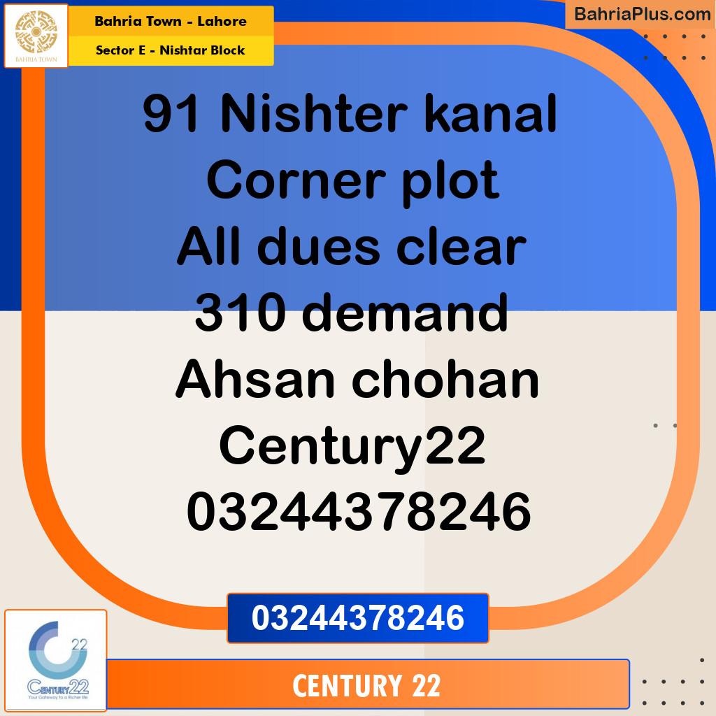 1 Kanal Residential Plot for Sale in Sector E - Nishtar Block -  Bahria Town, Lahore - (BP-295842)