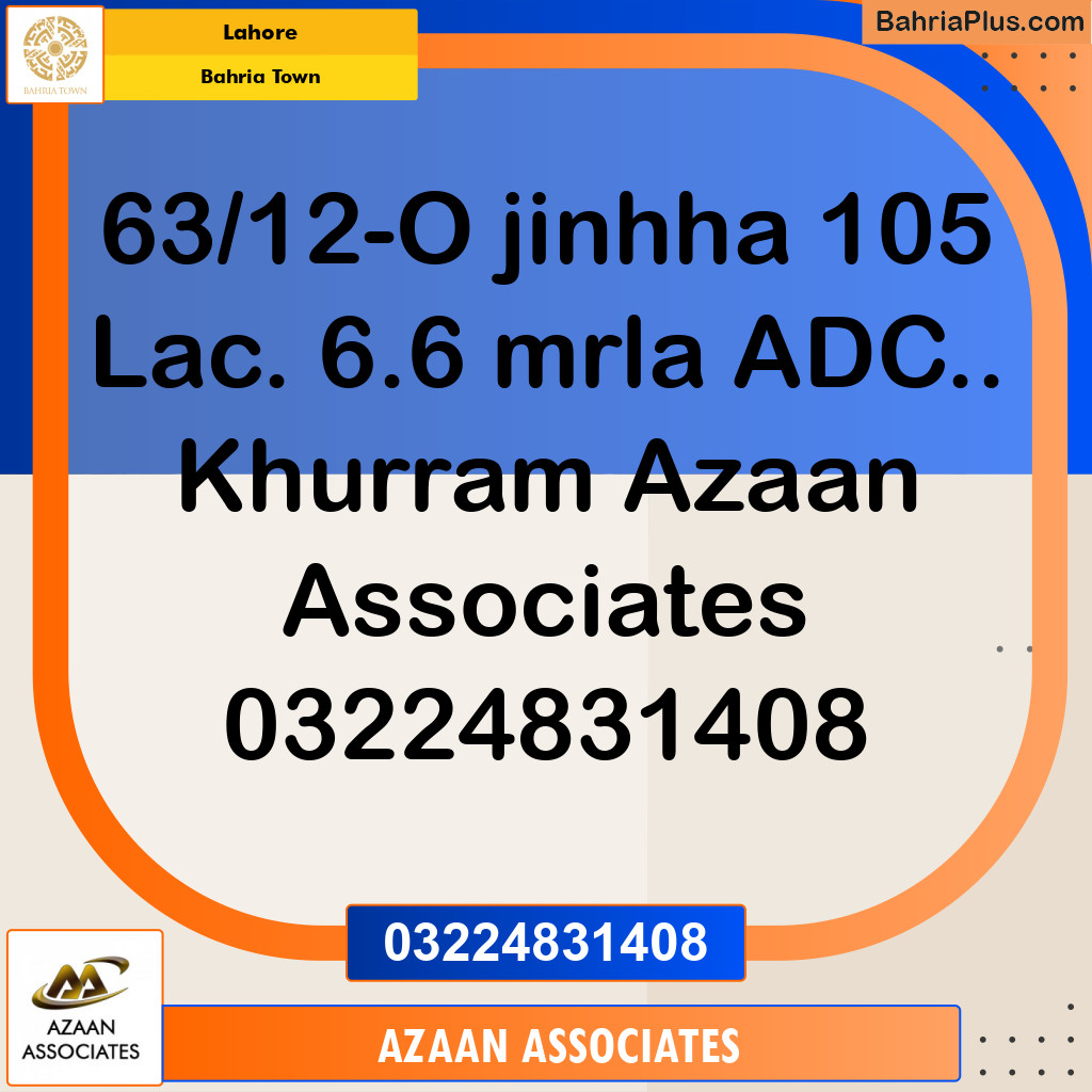 Residential Plot for Sale in Bahria Town, Lahore - (BP-295850)