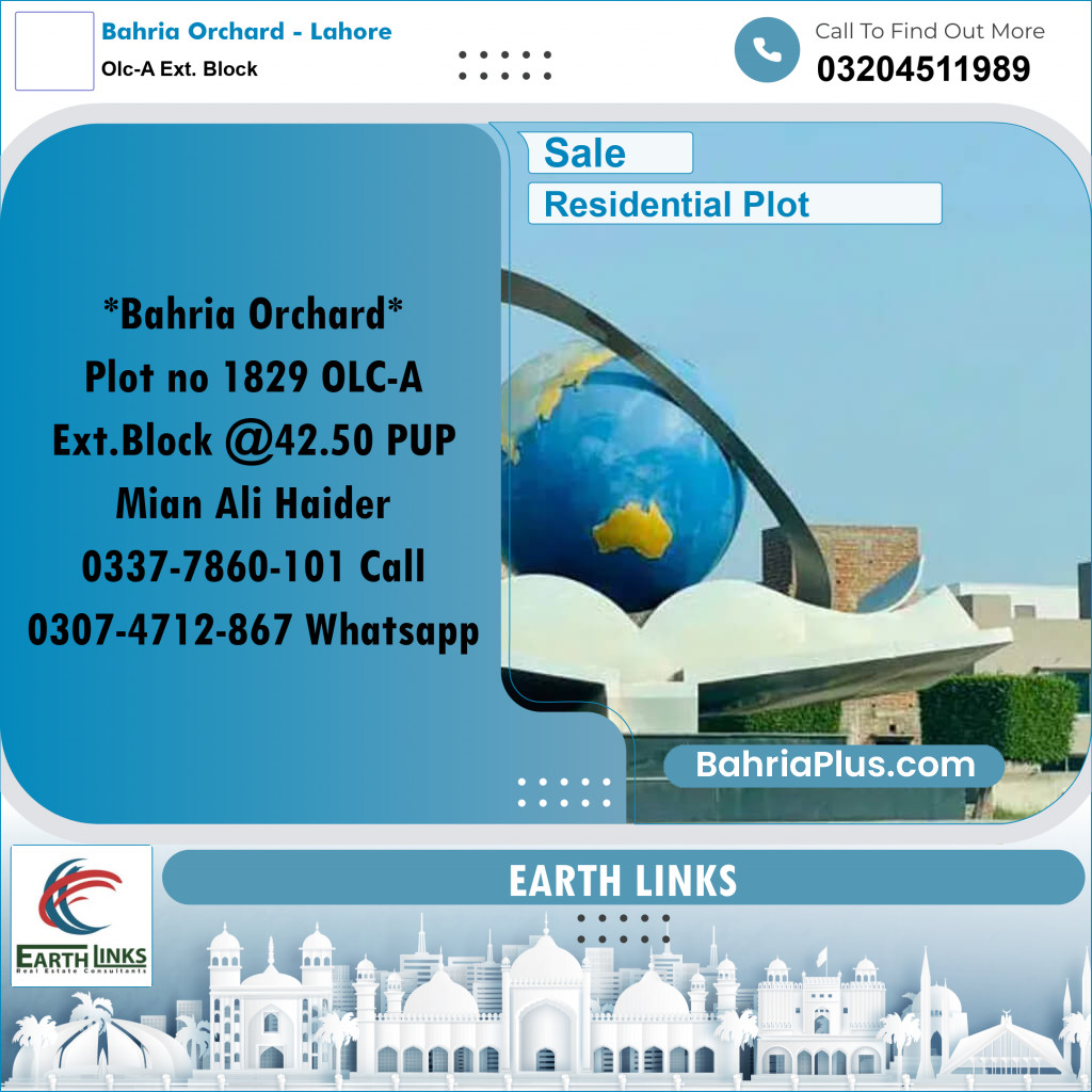 5 Marla Residential Plot for Sale in OLC-A Ext. Block -  Bahria Orchard, Lahore - (BP-295866)