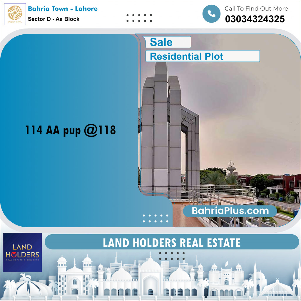 5 Marla Residential Plot for Sale in Sector D - AA Block -  Bahria Town, Lahore - (BP-295873)