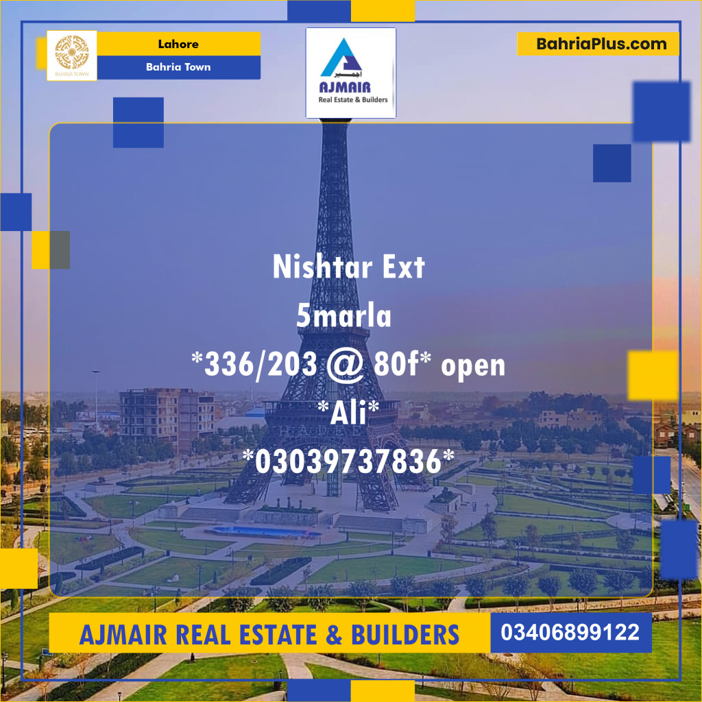 5 Marla Residential Plot for Sale in Bahria Town, Lahore - (BP-295891)