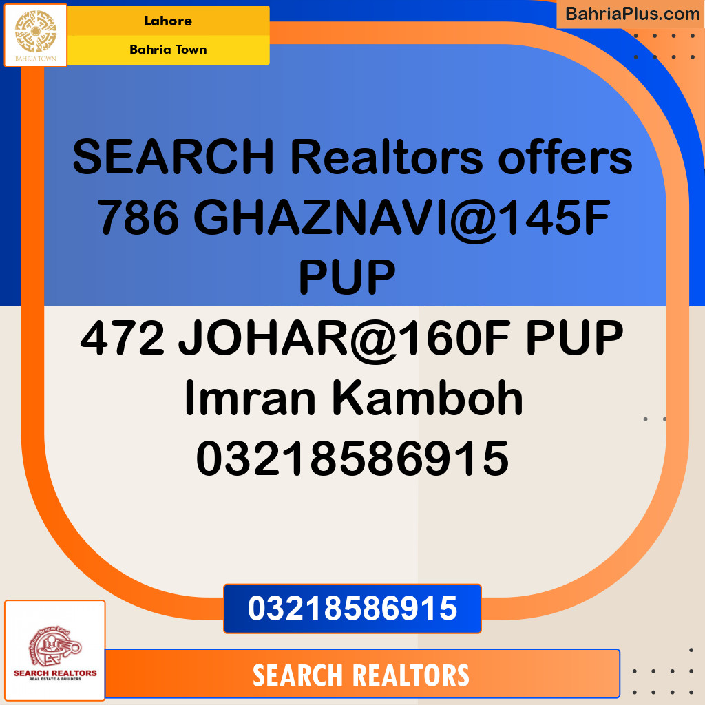 Residential Plot for Sale in Bahria Town, Lahore - (BP-295934)