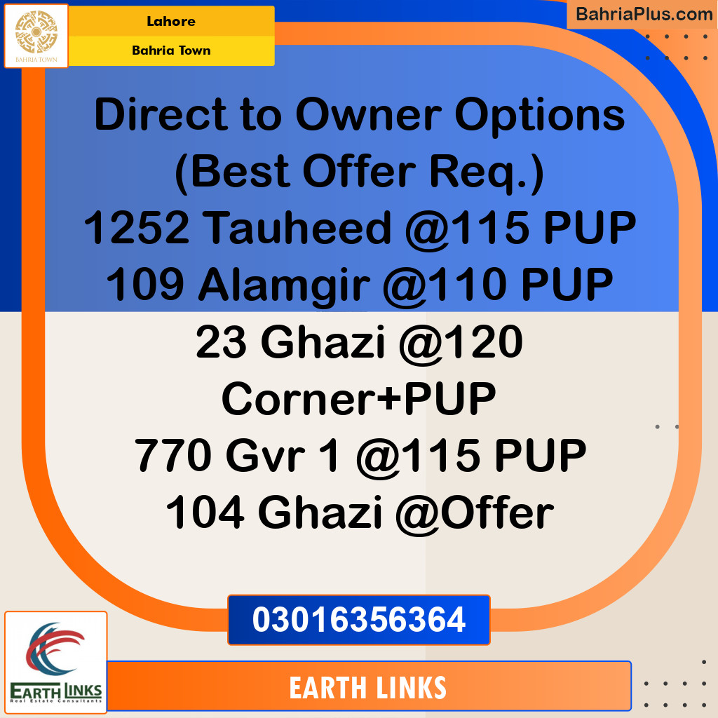 Residential Plot for Sale in Bahria Town, Lahore - (BP-295964)
