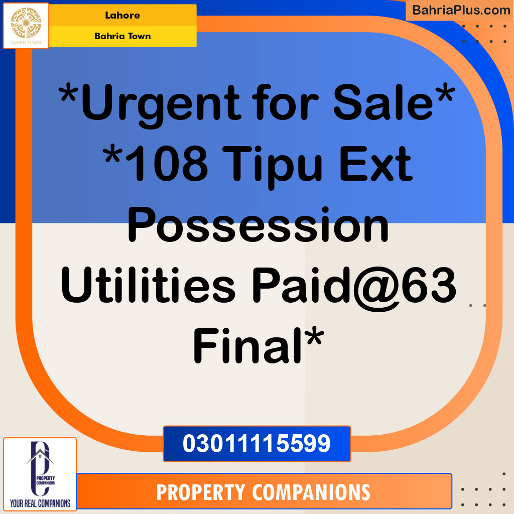 Residential Plot for Sale in Bahria Town, Lahore - (BP-296040)