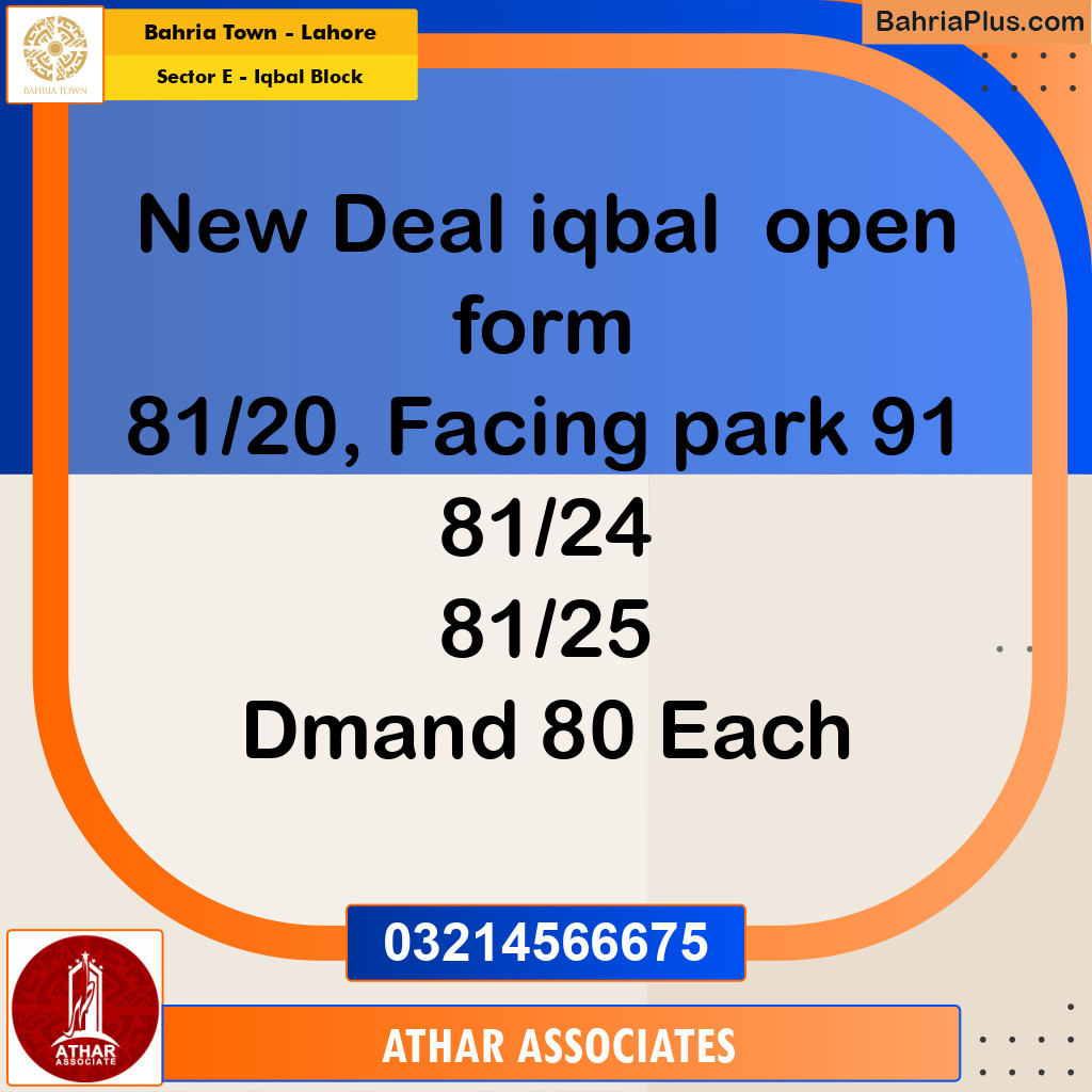 5 Marla Residential Plot for Sale in Sector E - Iqbal Block -  Bahria Town, Lahore - (BP-296090)