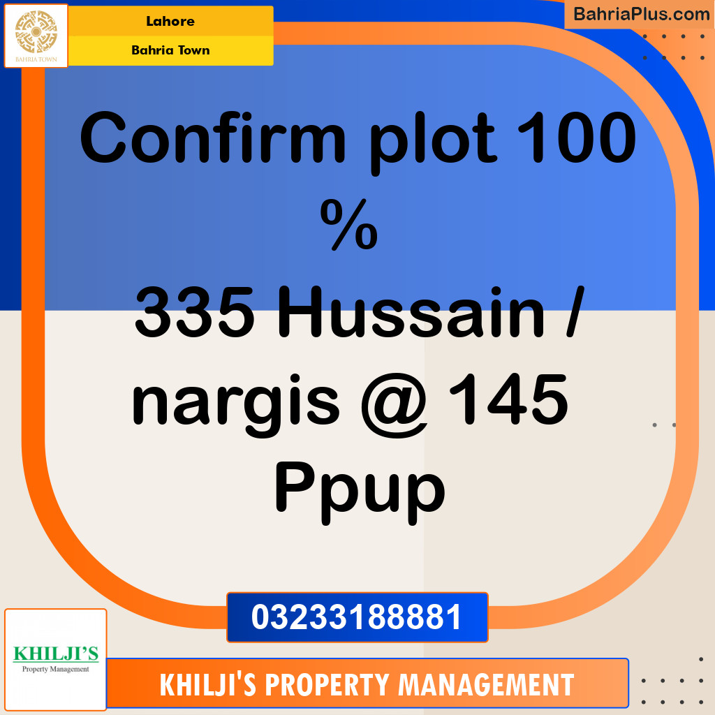 Residential Plot for Sale in Bahria Town, Lahore - (BP-296108)