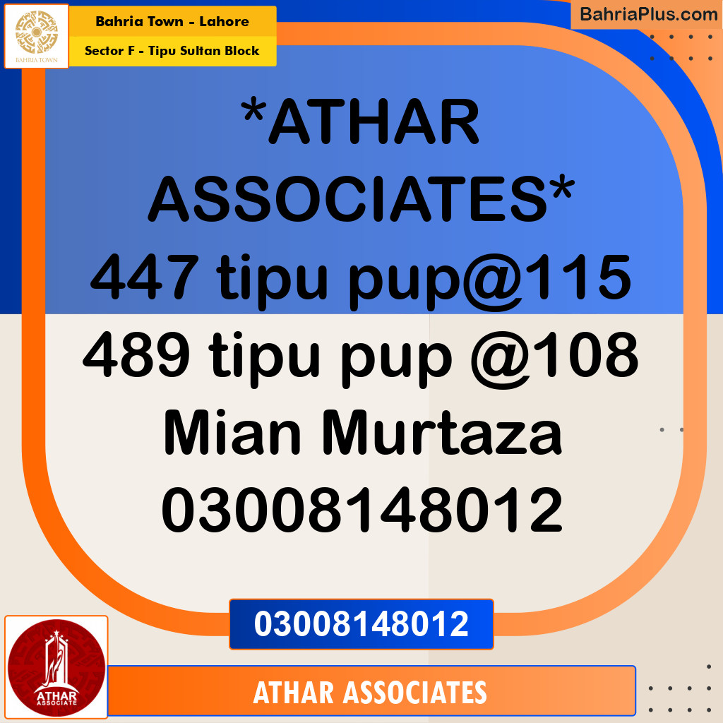 10 Marla Residential Plot for Sale in Sector F - Tipu Sultan Block -  Bahria Town, Lahore - (BP-296177)