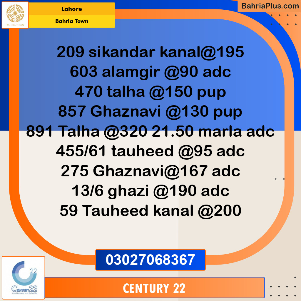 Residential Plot for Sale in Bahria Town, Lahore - (BP-296188)