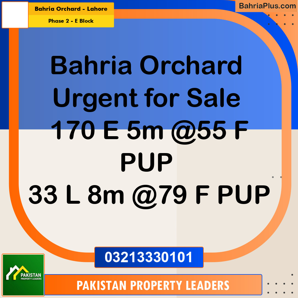 5 Marla Residential Plot for Sale in Phase 2 - E Block -  Bahria Orchard, Lahore - (BP-296208)
