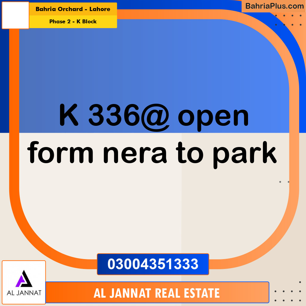5 Marla Residential Plot for Sale in Phase 2 - K Block -  Bahria Orchard, Lahore - (BP-296217)