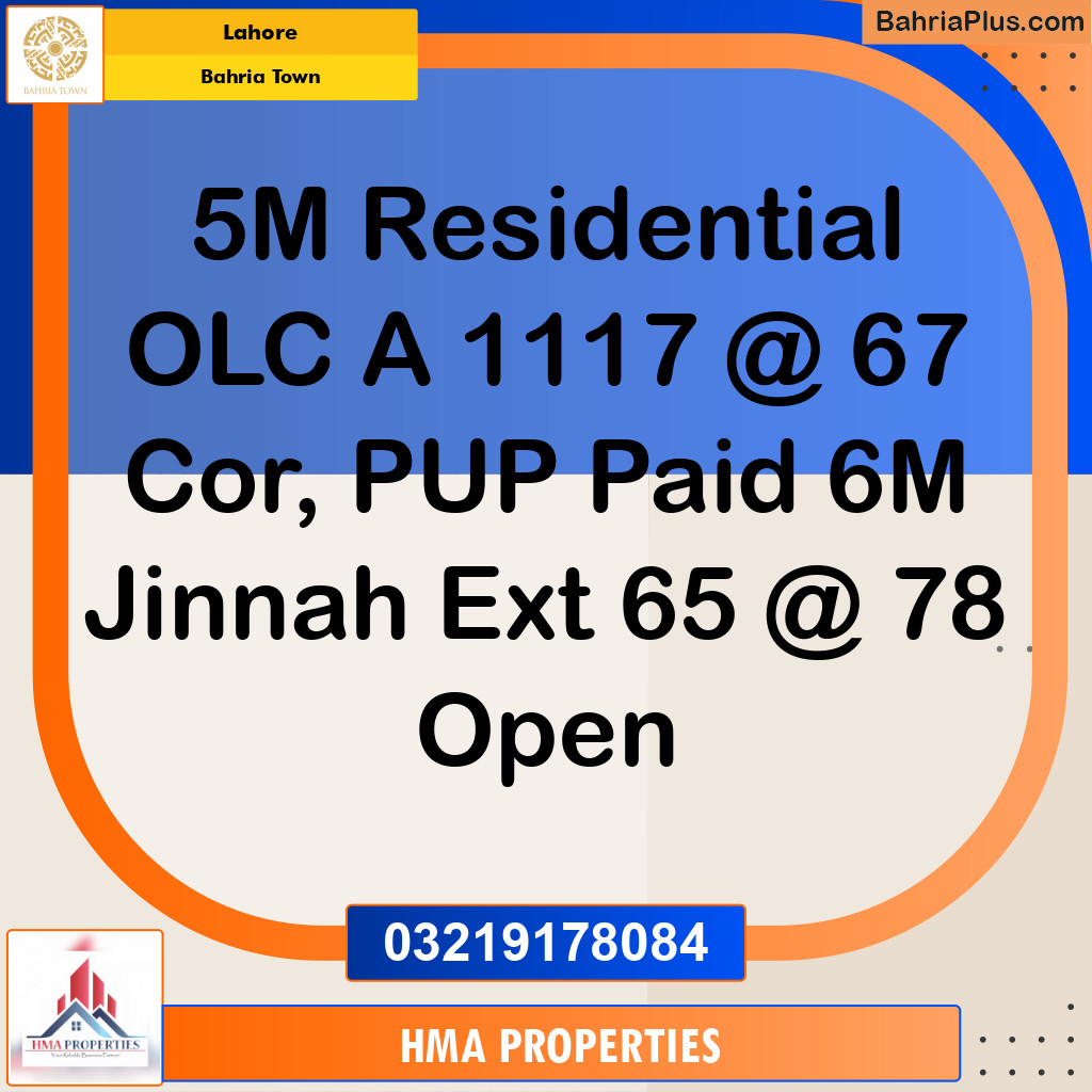 Residential Plot for Sale in Bahria Town, Lahore - (BP-296223)
