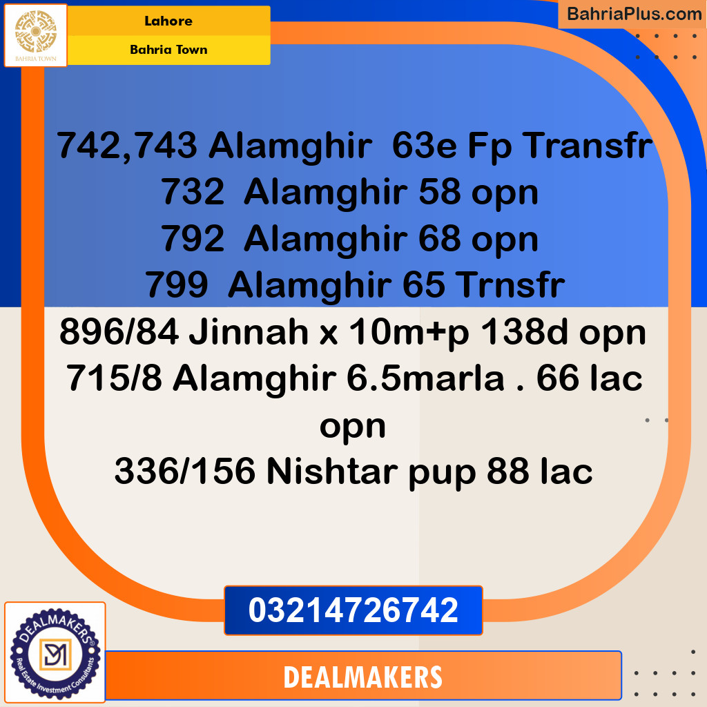 Residential Plot for Sale in Bahria Town, Lahore - (BP-296275)