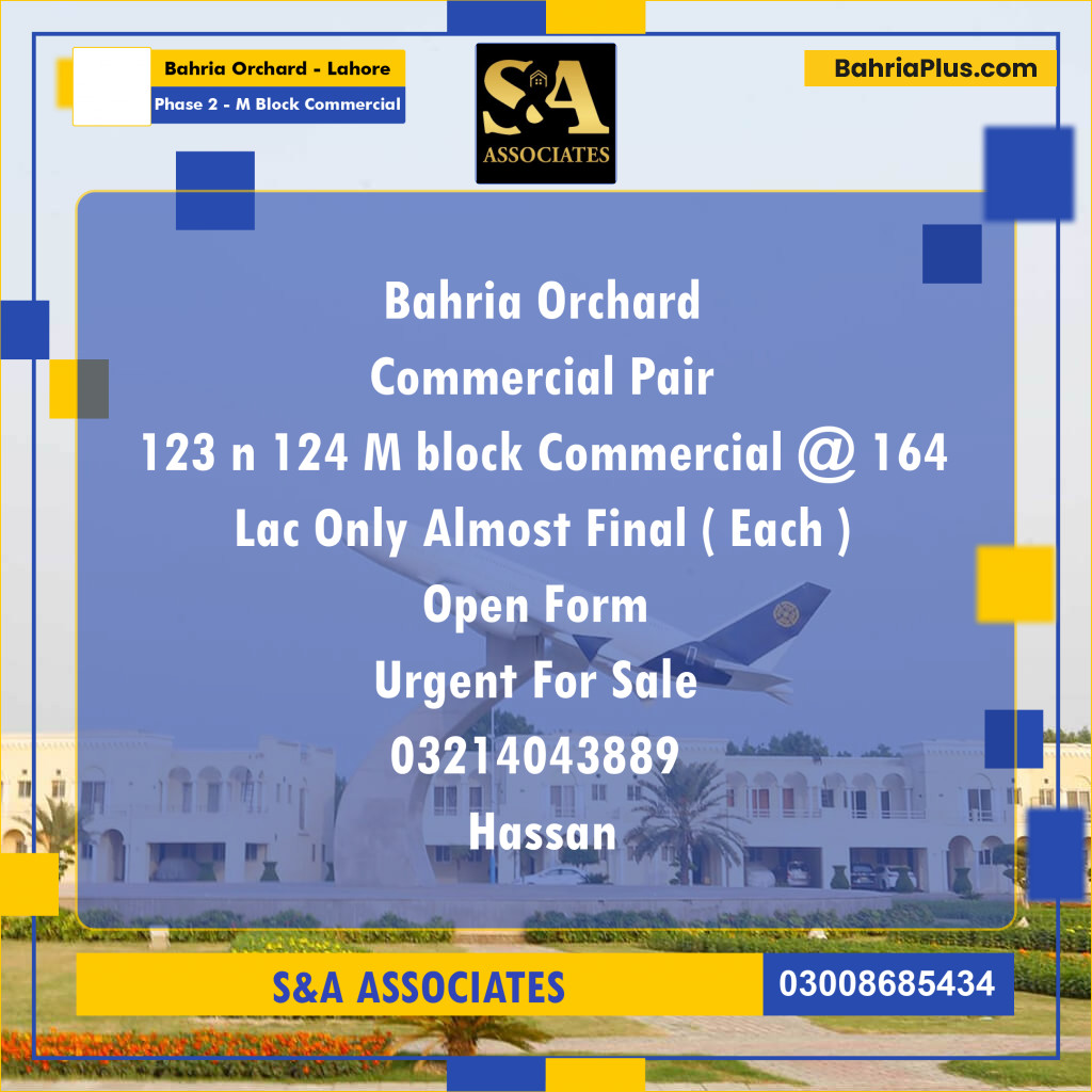 5 Marla Commercial Plot for Sale in Phase 2 - M Block Commercial -  Bahria Orchard, Lahore - (BP-296278)