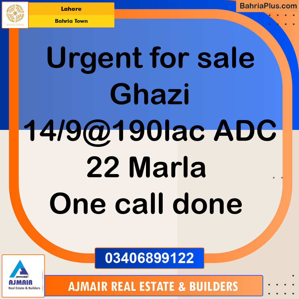 22 Marla Residential Plot for Sale in Bahria Town, Lahore - (BP-296305)