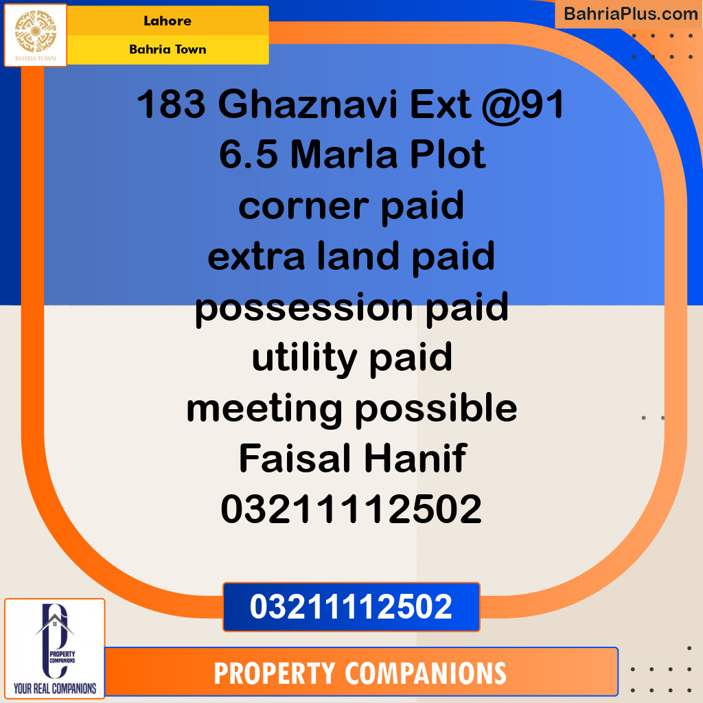 Residential Plot for Sale in Bahria Town, Lahore - (BP-296338)
