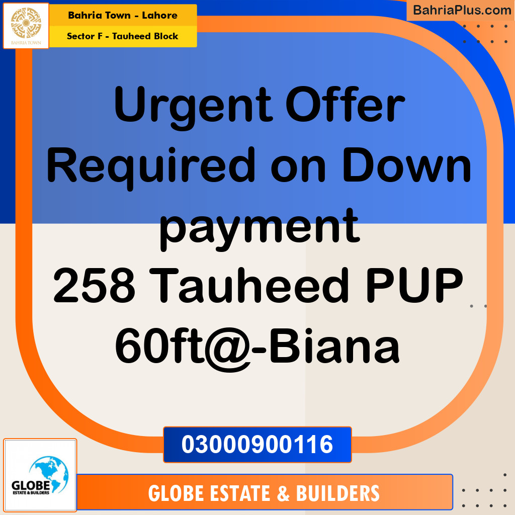 Residential Plot for Sale in Sector F - Tauheed Block -  Bahria Town, Lahore - (BP-296426)