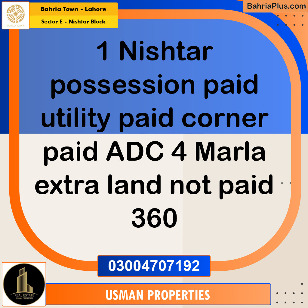 1 Kanal Residential Plot for Sale in Sector E - Nishtar Block -  Bahria Town, Lahore - (BP-296433)